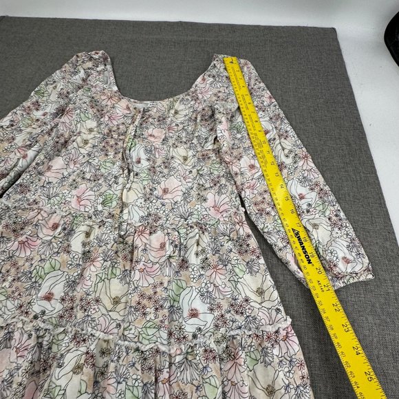 Arizona Jean Boho Dress Floral long Sleeve Small Off The Shoulder Ruffled/Pleate - Picture 7 of 13